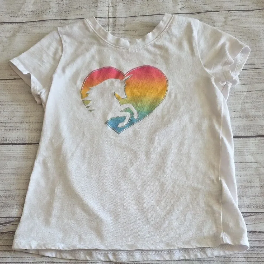 Epic Threads Red and White Short Sleeve Tee with Heart Design